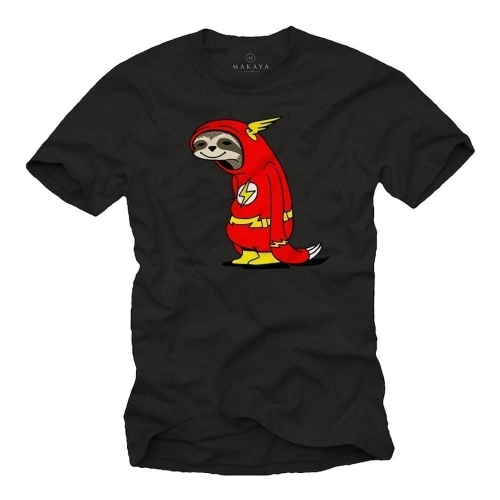 Flash Sloth Funny Humor Cute Retro Cartoon Pop Culture Graphic T-Shirt